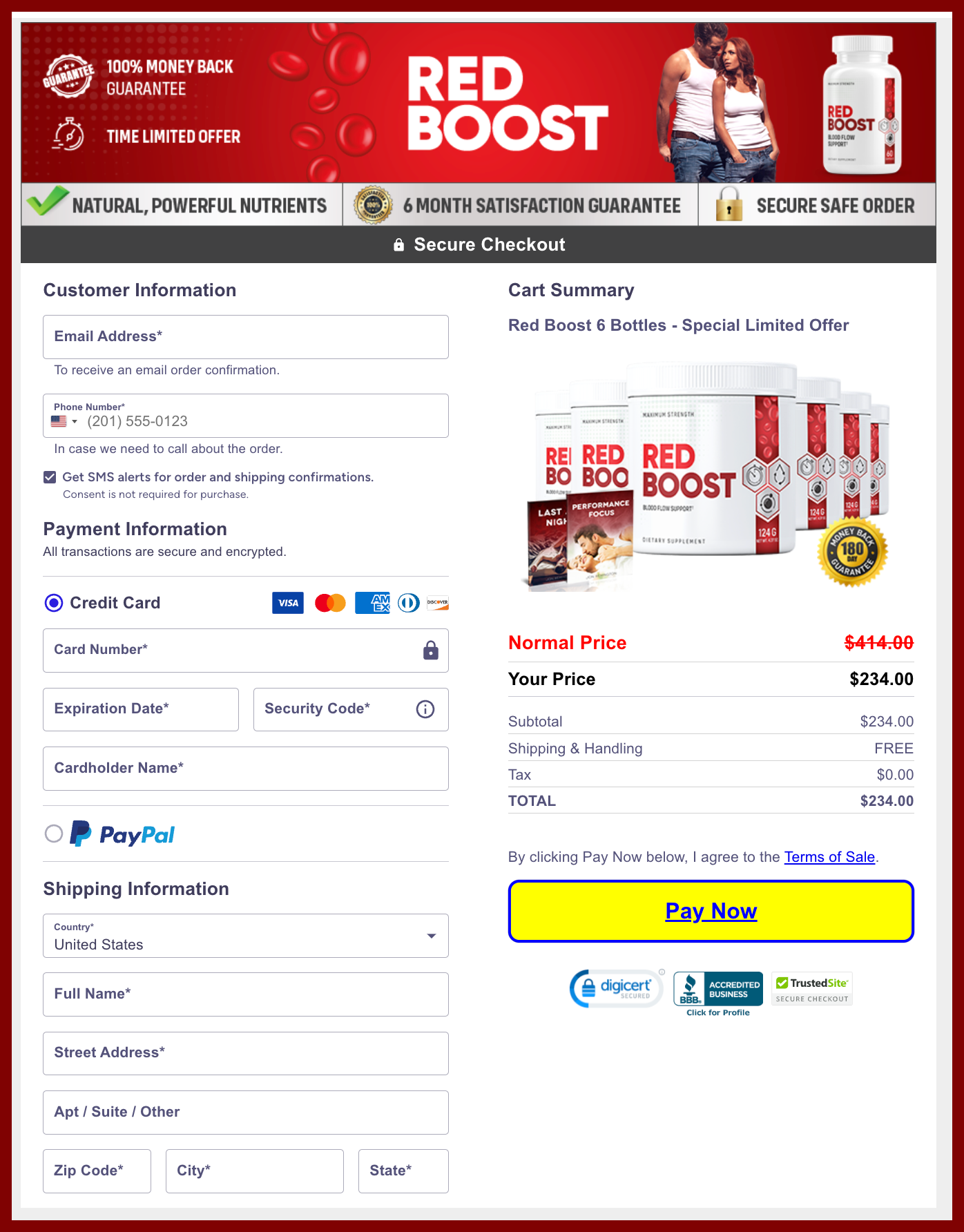 Red Boost Official Website Secure Order Page